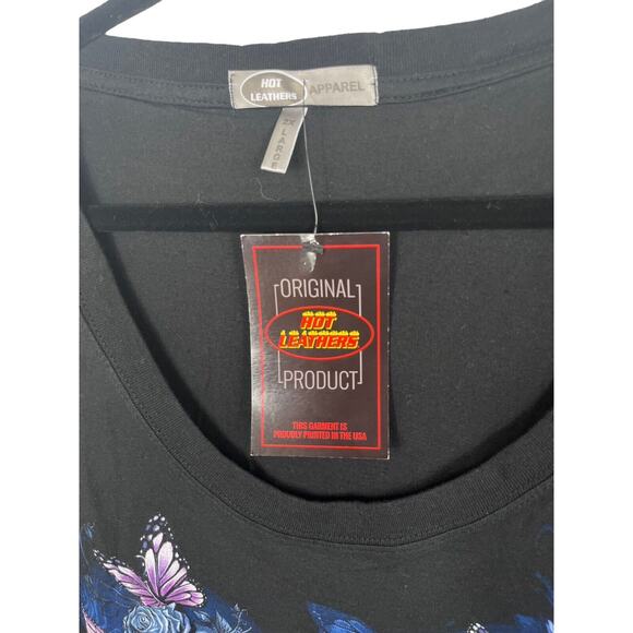 Hot Leathers Women Scoop Neck Top Black Long Sleeve Sz 2XL NWT Heart Locket - Picture 4 of 6
